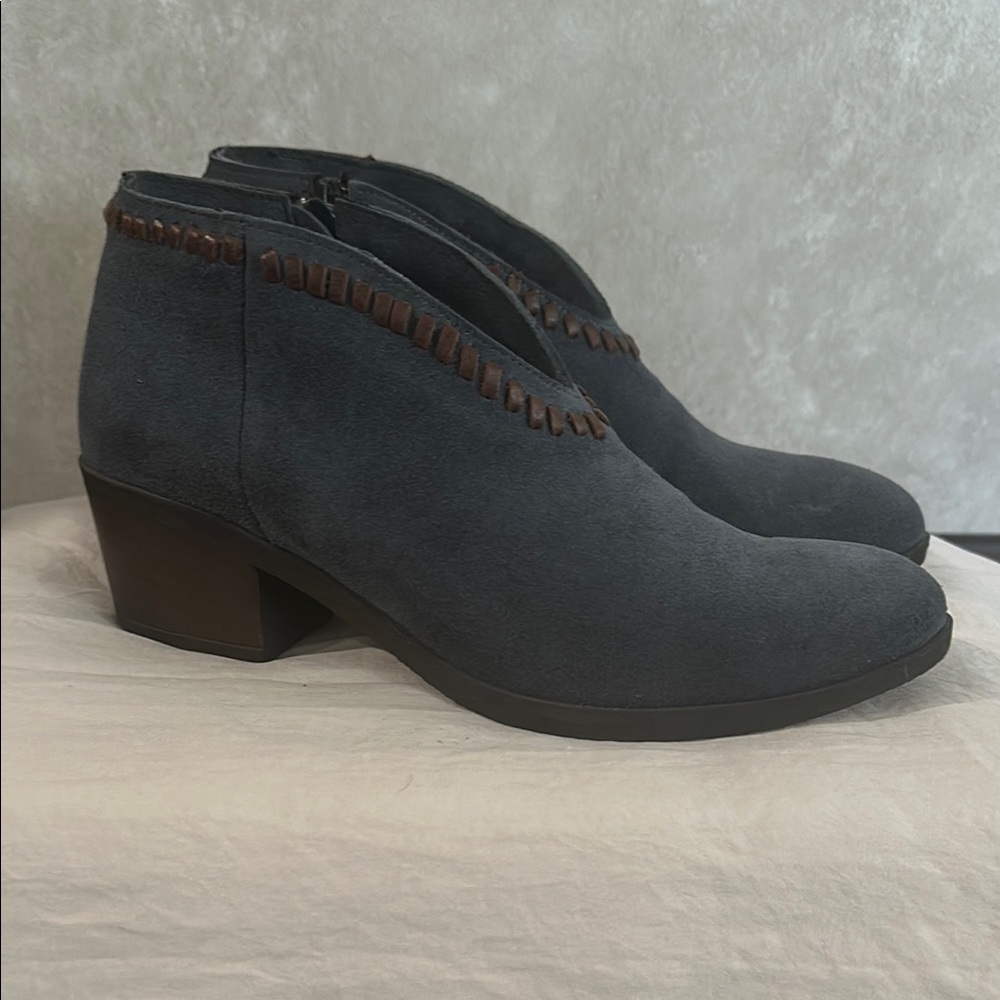 Bueno Blue Ankle Booties with Low Heel